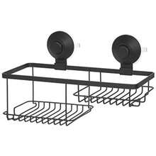 iDesign Everett Metal Push Lock Suction Corner Shower , Extra Space for Shampoo, , and Soap with Hooks for Razors, Towels, Loofahs, and More, 5.58" x 10.58" x 6.67", Basket(Cesta combinada) - Multicolor - Ver 4