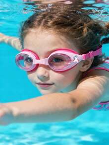 儿童防雾高清泳镜（1副），防水防雾高清专业潜水镜，游泳装备 - 泳镜，适合3-16岁儿童游泳和潜水 - 彩色 - 查看 3