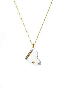 Customized Stainless Steel Couple Book Pendant Necklace, Customized Multi-Page Book Pendant Necklace, Engraved Heart Text Necklace, Women Sweater Chain - Love Book - Interlocking - View 8