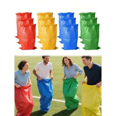 6个户外土豆袋赛跑沙包，适合后院运动、跳袋、嘉年华、生日派对游戏 - 38英寸户外家庭游戏
