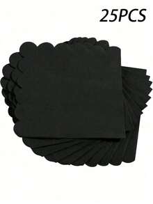 100 片装 5 X 5 英寸餐巾 双层扇形边甜点餐巾 折叠一次性餐巾 适用于晚宴婚礼生日派对新娘周年纪念招待会活动 - 彩色 - 查看 14