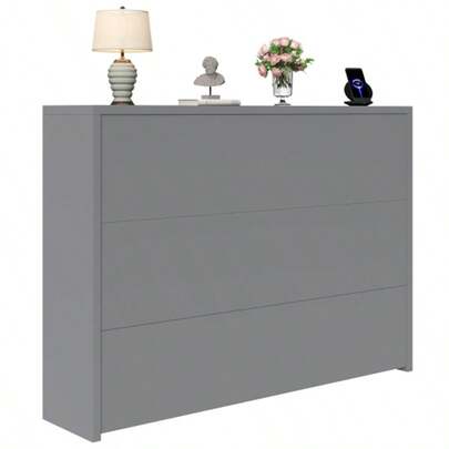 Folding Desk With Wheels And Wireless Charger – 2-In-1 Sideboard And Workspace, 115*27*93 Cm Folded, 95*51 Cm Tabletop, With Shelf And Anti-Tip Mechanism, Wheels With Brakes – Desk