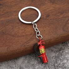 Creative Alloy Keychain Mini Fire Extinguisher 3D Sticker Quirky Car Key Pendant Novelty Hanging Ornament - Small Fire Extinguisher - View 8