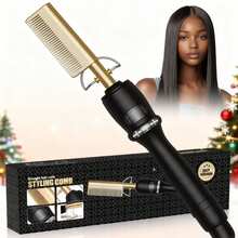 UKLISS Electric Hot Comb With Digital Display Hot Comb Hair Curler Professional High Heat Ceramic Hair Press Comb, Multifunctional Copper Hair Straightener For Thick Hair,Gifts For Men Women Gift Ideas Unique Gifts Top Cool Gifts Gifts For Her Gift Sets - US A Type Plug(110-127V) - View 11