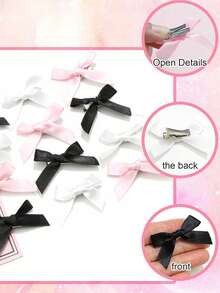 1 pieza/10 piezas Clips de pelo con lazo de cinta colorida para mujeres, accesorios de pelo dulces para niñas con pinzas de seda pequeñas, elegantes, princesa, ballet, Y2K, hadas, decorativos, scrunchies, mini clips, ornamentos para el cabello, adecuados para uso diario, lindos, 3 colores, regalo para el Día de San Valentín, pinzas de pelo, pasadores de pelo, cosas de la escuela, universidad, atuendo de invierno para mujeres, lazos, lindos
