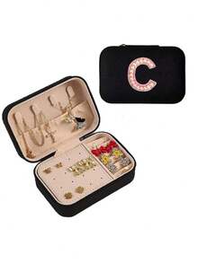 1 hộp đựng trang sức tối giản, hộp đựng trang sức PU di động cho du lịch mùa hè, hộp đựng trang sức mini đựng hoa tai, vòng cổ, nhẫn, trưng bày và cất giữ trang sức, hộp đựng trang sức dung tích lớn, thích hợp đựng hoa tai, nhẫn, vòng cổ, vòng tay, phụ kiện làm móng, Ngày của Mẹ, Giáng sinh, quà tặng Halloween, hộp đựng đồ cho phụ nữ, vật dụng thiết yếu khi đi du lịch, lưu trữ đồ dùng trong ký túc xá khi trở lại trường - Nhiều màu - Xem 30