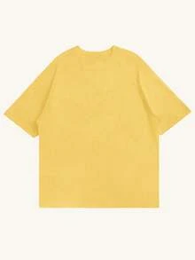 Men's Casual Solid Color Short Sleeve T-Shirt, Comfortable & Breathable, Summer Style - Yellow - View 4