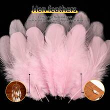 300pcs 3-5 Inch Colorful Rooster Feathers, Bulk For DIY Crafts, Home Wedding Party Decorations, Dreamcatchers - Pink - View 6