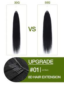 50g 8D Nano Bead Hair Extensions, Invisible Seamless Micro Ring Real Human Hair Extensions, Micro Bead Straight Hair Extensions, Invisible Mini Silicone Bead Easy To Install, Natural Straight, Perfect For Length Adding And Natural Straight Hair Texture Creation - Multicolor - View 3