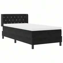 vidaXL Boxspringbett Mit Matratze Schwarz 100x200 Cm Velvet Schwarz - Black - View 6