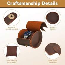 GSYY 1 Watch Travel Case - Classic Genuine Leather Watch Roll Organizer Handmade Pable Watch Box For Sage And Dilay S For Men Brown - Brown - View 3