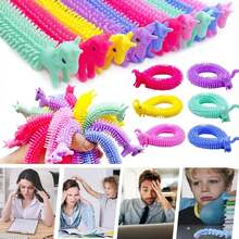 30 Piezas Juguetes de Cuerda elástica, 3 Estilos Juguete Sensorial para Aliviar el Estrés y Ansiedad, Recuerdos de Fiesta, Regalo para Navidad,Premios para Fiestas Infantiles,Cumpleaños (Multicolor) - 1 - Ver 5