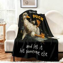 Cool Duck Sunglasses Flannel Throw Blanket, Humorous Motivational Design Soft Cozy Warm Lightweight Portable Blanket For Couch Sofa Bed, Gift For Men Women Friends Family, Travel Camping Car Office Use, Machine Washable All Seasons Comfort - Multicolor - View 7