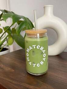 Cốc thủy tinh đựng cà phê Matcha Crazy, Cốc thủy tinh đựng trà Matcha sáng tạo độc đáo, Cốc thủy tinh đựng trà sữa buổi sáng, Cốc thủy tinh đựng đồ uống đá, Lựa chọn quà tặng tuyệt vời nhất cho những người yêu thích Matcha! - Nhiều màu - Xem 1