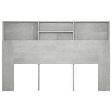 vidaXL Bettkopfteil Mit Ablagen, Betongrau, 160x19x103,5 Cm - Grey - View 5
