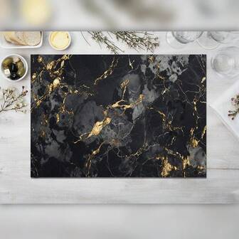 1 pieza/4 piezas/8 piezas Manteles individuales con patrón de mármol gris, material impermeable, decoración temática, decoración de mesa de comedor en el hogar, accesorios elegantes de mesa de comedor, vajilla de restaurante, 12x18 pulgadas