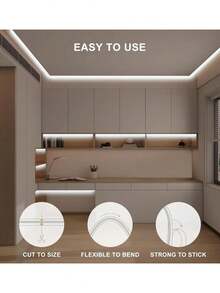 39.37-787.4 Inch White LED Strip Light, USB Powered + 501 Button, Home Decor, Holiday, Birthday, Party Decoration Light