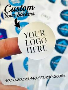 40/80/120/240/360 Pcs Custom Round Stickers,Personalised Your Logo Stickers,Round Logo Custom Stickers Labels For Business, Kids Party Bag Stickers, Perfect For Business Packaging, Thank You Labels & More - Multicolor - View 13