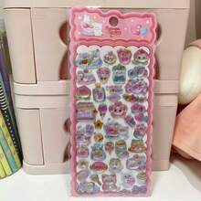 可爱额头贴纸，卡通女孩贴纸，可爱水晶环氧树脂浮雕贴纸 - 彩色 - 查看 9