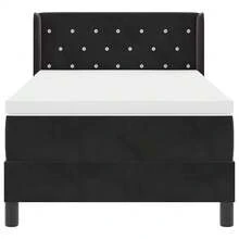 vidaXL Boxspringbett Mit Matratze Schwarz 100x200 Cm Velvet Schwarz - Black - View 7