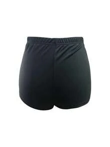 PETITE 低腰迷你短裤 Ibiza 适合春夏波西米亚风、夏季、度假、沙滩装 - 黑色 - 查看 2