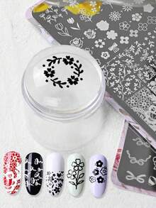 1 tấm dập móng nghệ thuật, phiên bản giới hạn phong cách INS mới, có họa tiết nơ, trái tim, ren, sao, lưới, mẫu dập móng đa năng, dụng cụ làm móng nghệ thuật cho móng tay kiểu Pháp, thiết kế nhiều màu sắc, phong cách phương Đông cổ điển, thích hợp cho sách, văn phòng phẩm, máy tính để bàn, máy tính bảng, trang trí kính, sổ lưu niệm, quà tặng tuyệt vời với con dấu silicon trong suốt - Nhiều màu - Xem 6