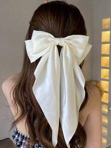3件套女士发夹，黑色蝴蝶结、白色蝴蝶结、藏蓝色蝴蝶结、缎面蝴蝶结发夹、长尾蝴蝶结发夹、派对发饰、圣诞礼物、母亲节礼物、爪夹、发卡、头饰、发夹 - 彩色 - 查看 4