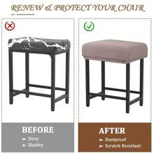 Levoberg Bar Stool Cover Rectangle Stretch Counter Height Barstool Slipcovers Rectangular Vanity Stool Cover Kitchen Counter Saddle Seat Cover For Wooden Metal Bench Set Of 4 Taupe,4Pack,Taupe - Taupe - View 6