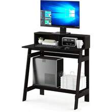 Compact Rectangular Espresso Computer Desk With Desk Hutch - Durable Design - As Pic - View 6
