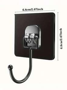 重型墙钩，自粘式挂钩，多用途衣帽毛巾钥匙收纳挂钩，防水衣架挂钩，适用于浴室、卫生间、厨房及其他家居场所 - 黑色 - 查看 8