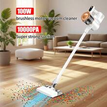 四合一无线手持吸尘器，超轻便携 - 10000pa 强劲吸力，50000RPM 高速电机，USB 充电，配备 3 块 2000mAh 长效电池，多种模式可选，集吸尘、拖地和扫地于一体，适用于家庭、地毯、宠物毛发清洁 - 公寓用户的理想之选，清洁快速，时尚设计，高效过滤，小巧便携，适合家庭和办公室使用 - 多功能吸塵器[主機+配件] - 查看 6