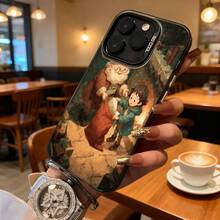Funda de Teléfono Blanca con Impresión de Santa Claus y Niño en Escena Navideña para  14 Pro Max  13 Pro  Galaxy S23 S22 Adecuada para Todas las Estaciones Opción de Regalo Ideal - Negro - Ver 7