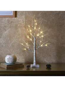 [60.96 Cm] Battery-Powered Artificial Beech Tree Warm White Light - Desktop Christmas Decoration, Real Beech Tree Switch Control, No Wiring Required, For Living Room, Fireplace, Holiday Decoration Center Piece, Holiday Lighting, Traditional Design, Durable Structure, Decorative Lighting, Home Decoration, Christmas Tree Front Light, Christmas Tree Light, Beech Tree, Christmas Decoration Home, Christmas Decoration, Bedside Lamp, Table Lamp, Night Lamp, Lantern, Lamp - Nhiều màu - Xem 4
