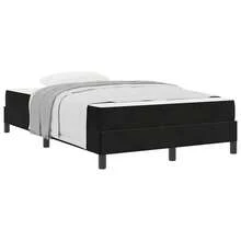 vidaXL Boxspringbett Mit Matratze, Schwarz, 120 X 200 Cm, Samt - Black - View 3