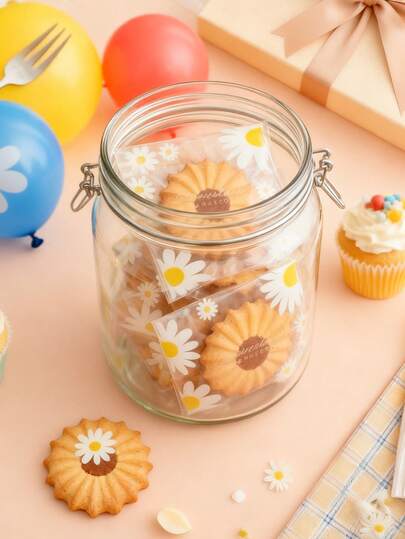 500 piezas Bolsas selladas de pequeñas margaritas, copos de nieve, máquina de pastelería de nougat, bolsas de envasado de pasteles de yema de huevo, bolsas de galletas de nougat y bolsas de caramelos, bolsas autoadhesivas para tentempiés horneados, envasado de alimentos, regalos de Acción de Gracias, regalos de Navidad, regalos de Halloween, regalos del Día de San Valentín, regalos de Año Nuevo