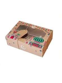 12个伊斯兰风格带窗口纸质礼品盒，斋月糖果包装，羊驼主题，适用于婚礼、生日、派对礼品，包含多个组件 - 彩色 - 查看 10