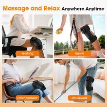 Hailicare 3 Vibration Modes 3-Level Heating Extended Knee Brace 2000mAh Touchscreen 15-Min Timer Universal Fit Black Christmas Practical Gift For Elders - Black - View 9