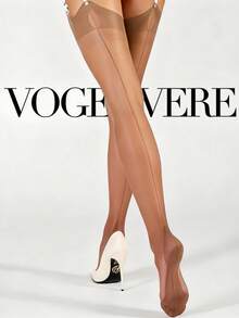 VOGEL VERE Vớ/quần tất cao đến đùi khoét rỗng, mùa xuân/hè, thiết kế khoét rỗng, vớ cao qua đầu gối, phong cách retro gợi cảm dễ thương, thời trang, mềm mại, thoáng khí, phù hợp cho các dịp thường ngày, tiệc tùng, trang trọng, công sở, không kèm dây nịt. - Cà phê nâu - Xem 1