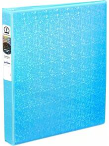 Almacenamiento de archivos  Luxe Carpeta holográfica duradera de 3 anillas, cubierta de vista personalizable, anillos redondos de 1 pulgada, 1 carpeta holográfica Aqua (03224) - Negro - - Ver 4