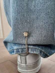 Adjustable Magnetic Camellia Cuff Clips - Durable Alloy, Detachable Hem Clips, Suitable For T-Shirts, Dresses, Pants, Shorten Oversized Sleeves - 多色 2 - 查看 2