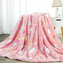 A Pink Children's Blanket That Glows At Night, Flannel Covered Blanket, Suitable For Children's Beds, Sofas, Travel Blankets, And Holiday Gifts For Children. - Multicolor - View 16