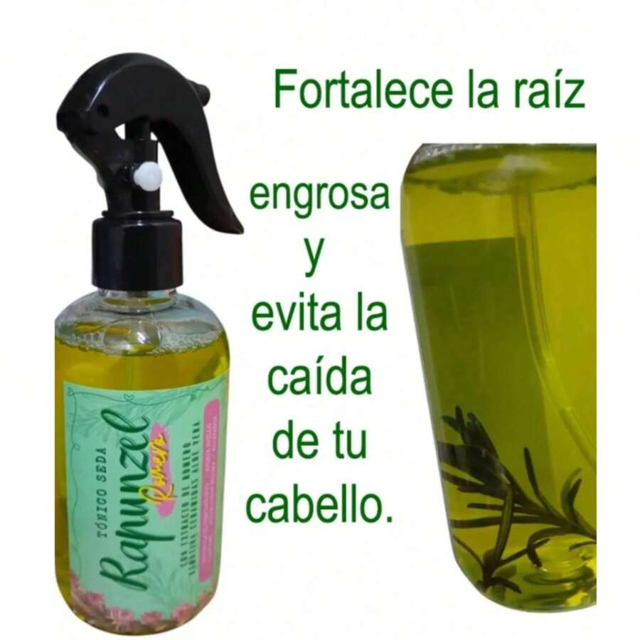 Tónico Seda Capilar Rapunzel keratina, Romero Aloe Transforma tu rutina de cuidado capilar con el Tónico Seda Capilar Rapunzel Romero Aloe Keratina Ceramidas, 250ml - Verde Lima - Ver 1