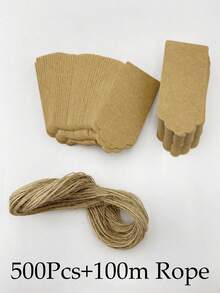 50/100/300/500个牛皮纸礼品标签，配黄色麻绳，空白价格标签，散装棕色标签，适用于婚礼、生日、节日和派对礼物、工艺品包装、DIY礼品装饰标签和悬挂装饰。 - 彩色 - 查看 56