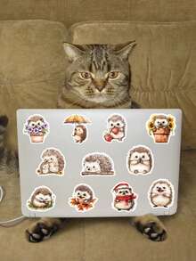 50张卡通刺猬贴纸，趣味可爱，适用于笔记本电脑、行李箱、电脑、自行车、头盔、手机等。 - 彩色 - 查看 6