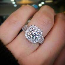 Simple And Elegant, Suitable For Daily Wear Or Party Fashion Women's Ring, Jewelry Accessory, An Exquisite Gift For Women, Used For Mother's Day, Engagement, Valentine's Day - White Gold - View 2