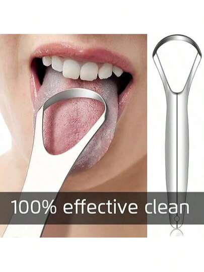 1 Pc Tongue Toothbrush Oral Cleaner Brush Tongue Scraper Stainless Steel Oral Breathing Cleansing Coating Oral Hygiene Care