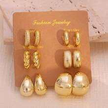 6 Pairs Fashionable & Versatile CCB Material Flower, Teardrop, Butterfly, Star Shaped Earring Set, Suitable For Festivals, Gatherings, Parties, Vacations, Daily Wear - Multicolor - View 3