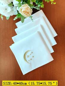 1/2/4pcs Beautifully Embroidered Small Dining Napkins, 100% Polyester Fabric, Stain & Oil Resistant, Suitable For Home Decor, Holiday Decoration, Party, Wedding, Restaurant, Kitchen, Dining Table, Desk, Coffee Table, Various Patterns Available