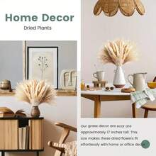 62pcs Dried Flower Rabbit Tail Reed Bouquet, Bohemian Style Home Vase Decor, Living Room Decoration, Artificial Flower Reed, Suitable For Valentine's Day, Christmas, Wedding, Party, Home, Desk - Multicolor - View 8