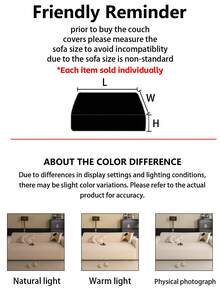 1 pieza Funda de sofá antideslizante con estampado de hojas, funda de sofá elástica lavable a máquina, color beige, se ajusta a sofás de 1 a 4 plazas - Beis - Ver 4